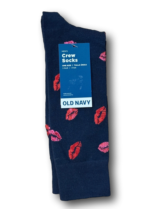 Old Navy Other - 3/$18 Kissing Lips Funny Novelty Crew Socks - NWT